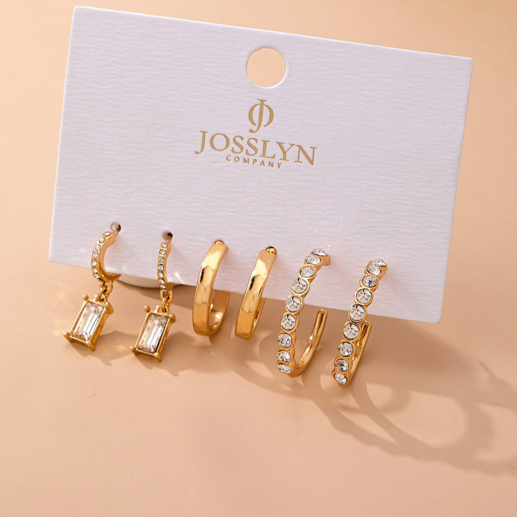 Crystal Accented Gold Hoop Earring