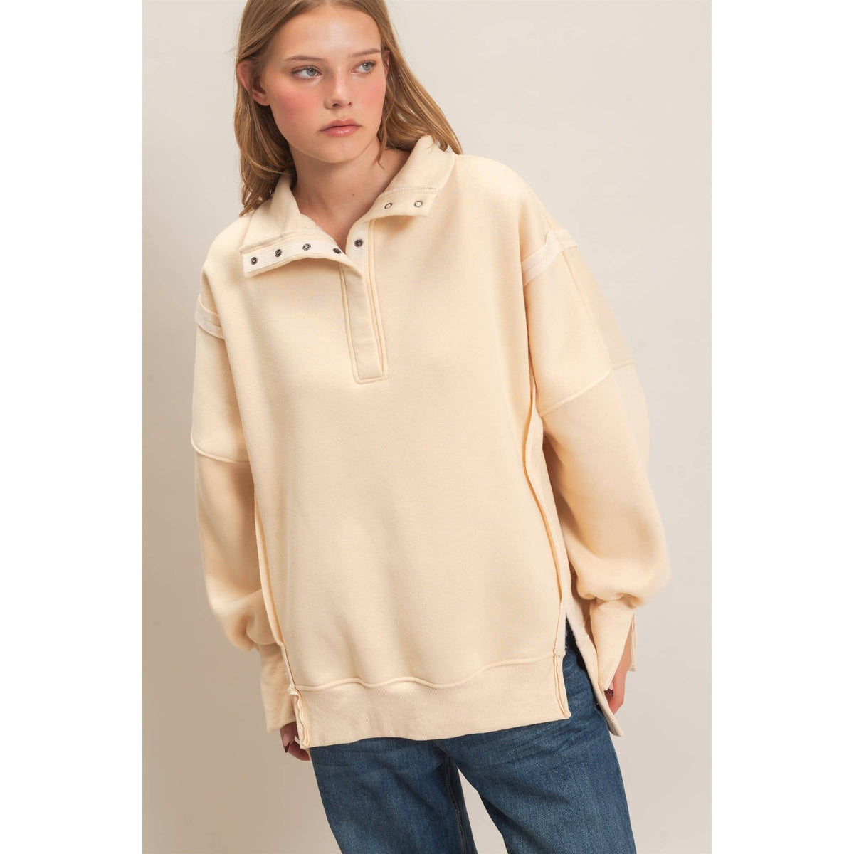Faded Favorite Snap Collar Pullover