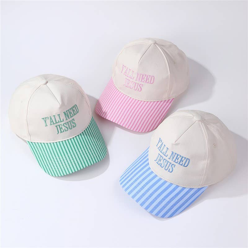 "Y'all Need Jesus" Stripe Hat