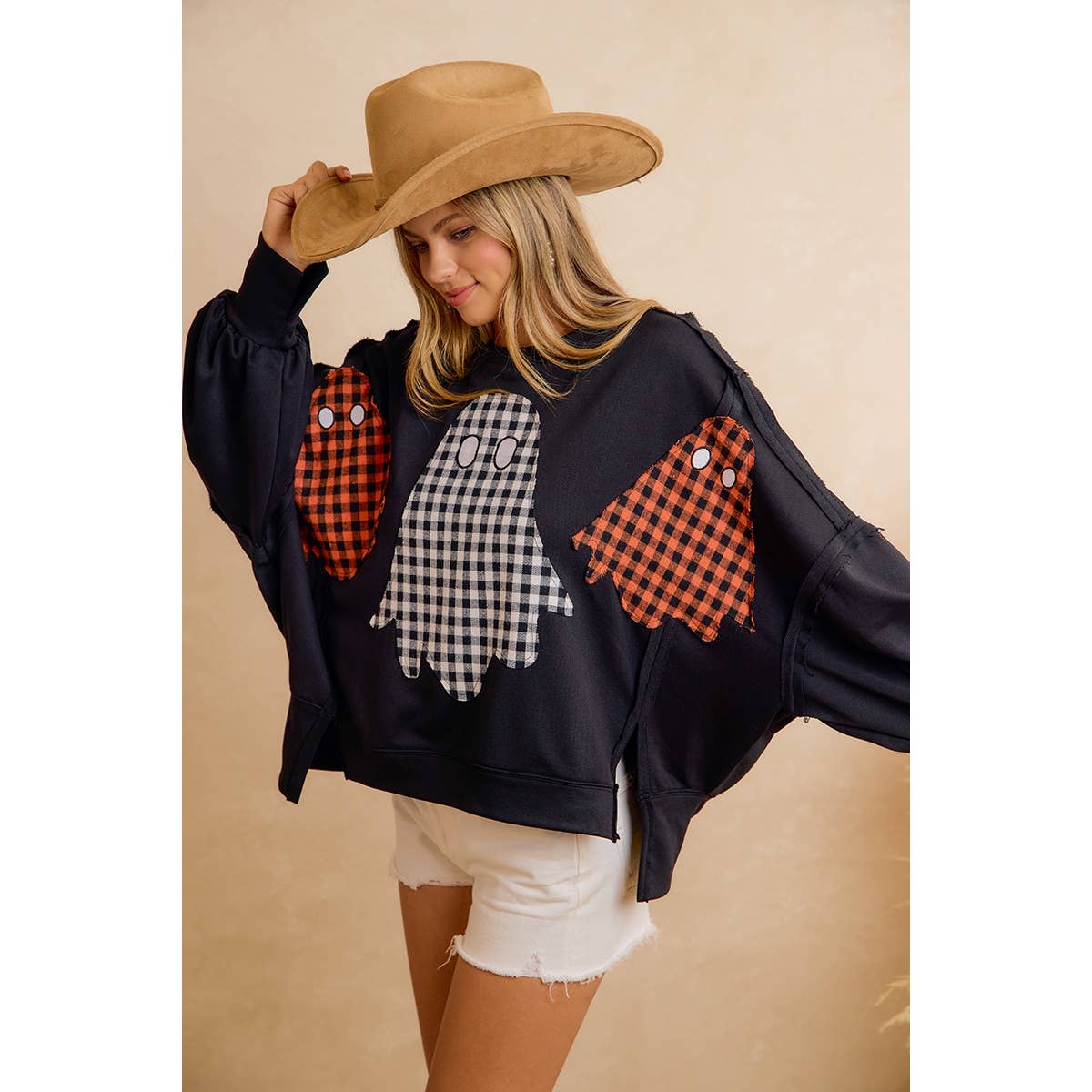 Gingham Boo Crew Crewneck