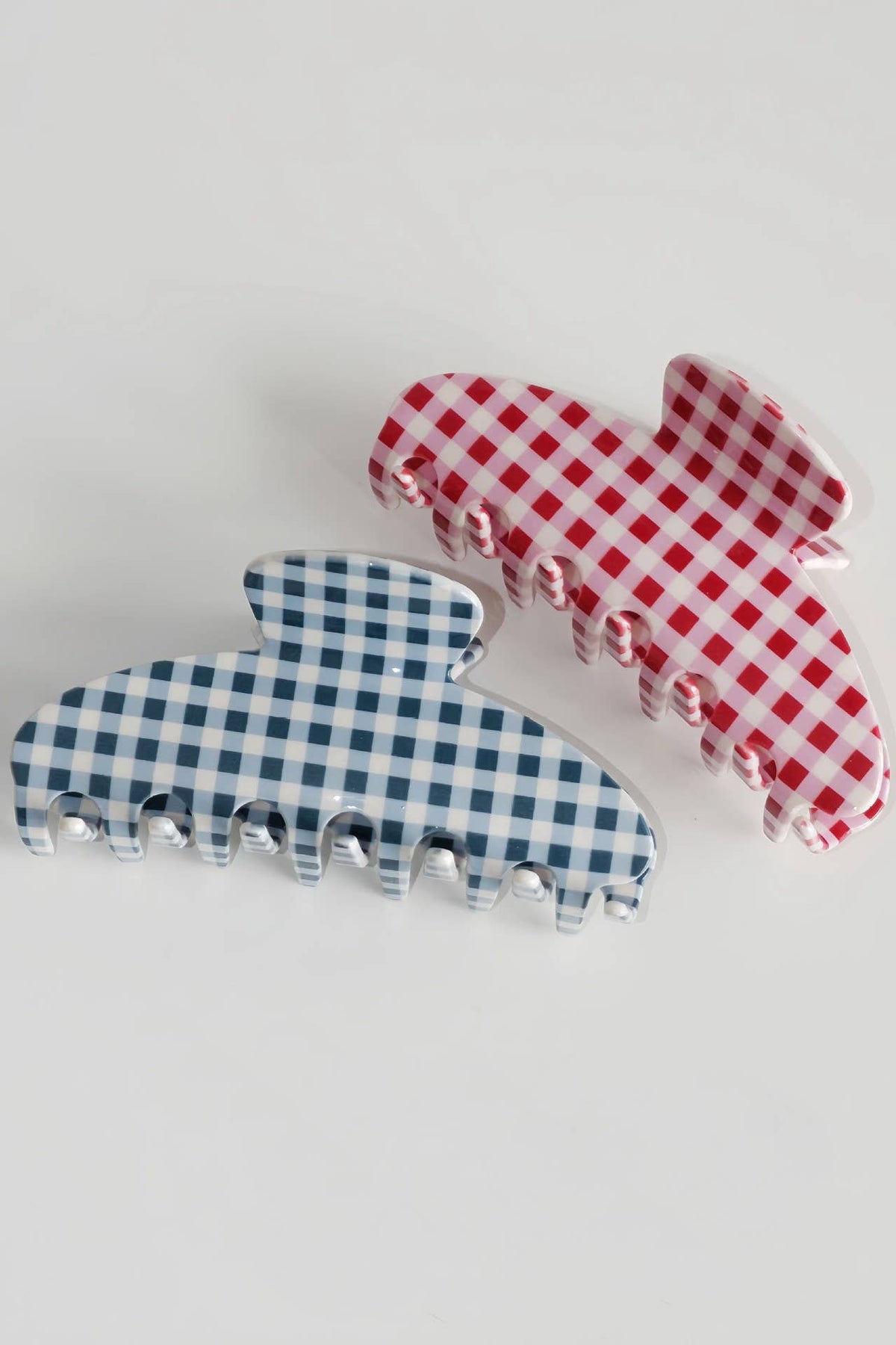 JUMBO STRIPE PLAID OVAL HAIR CLAW CLIP