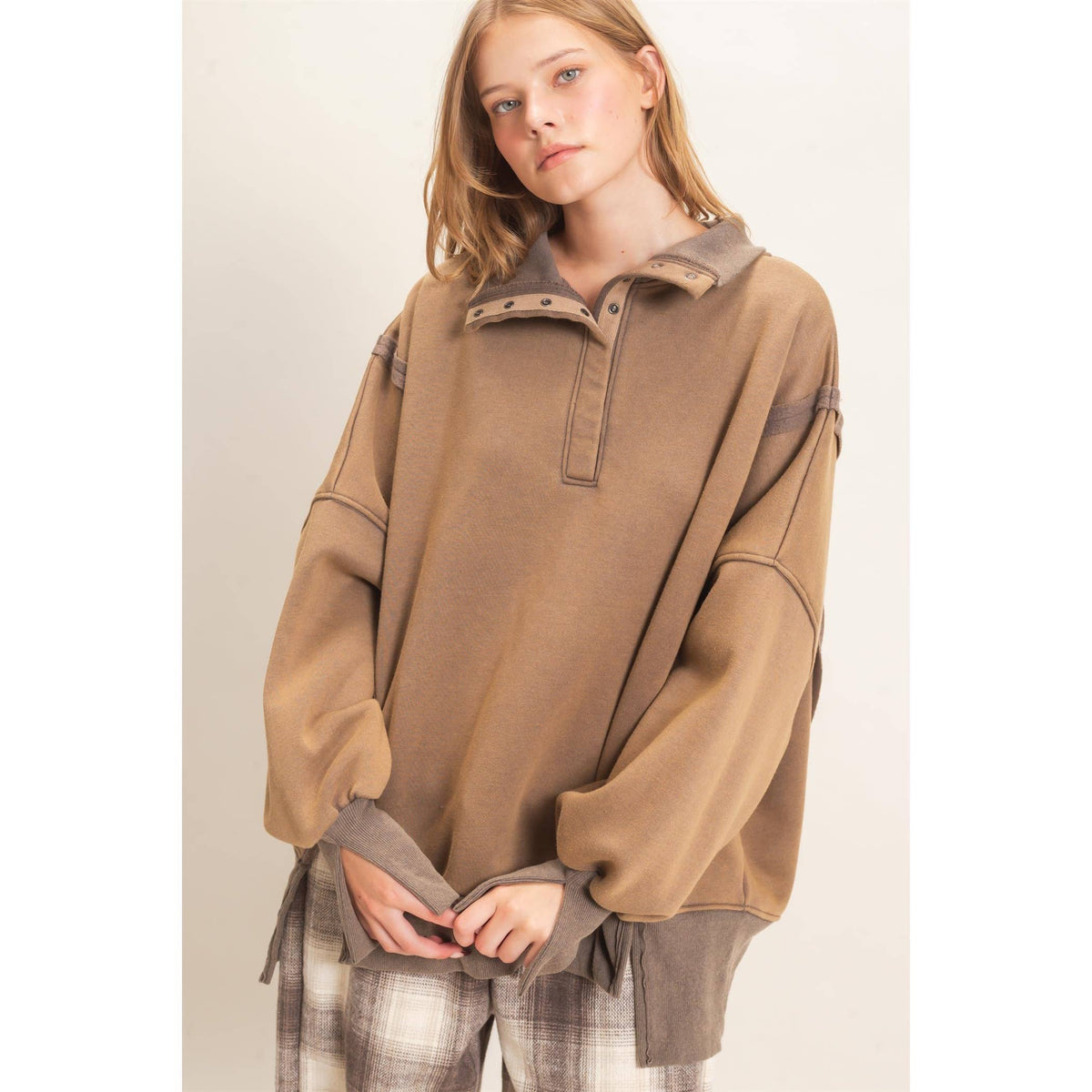 Faded Favorite Snap Collar Pullover
