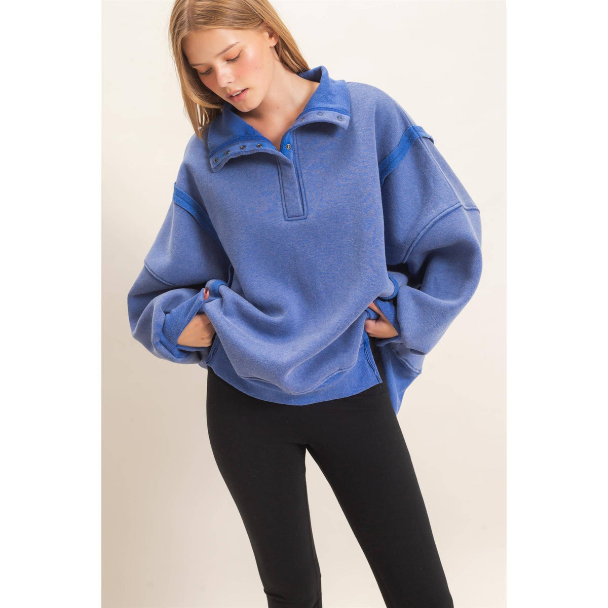 Faded Favorite Snap Collar Pullover