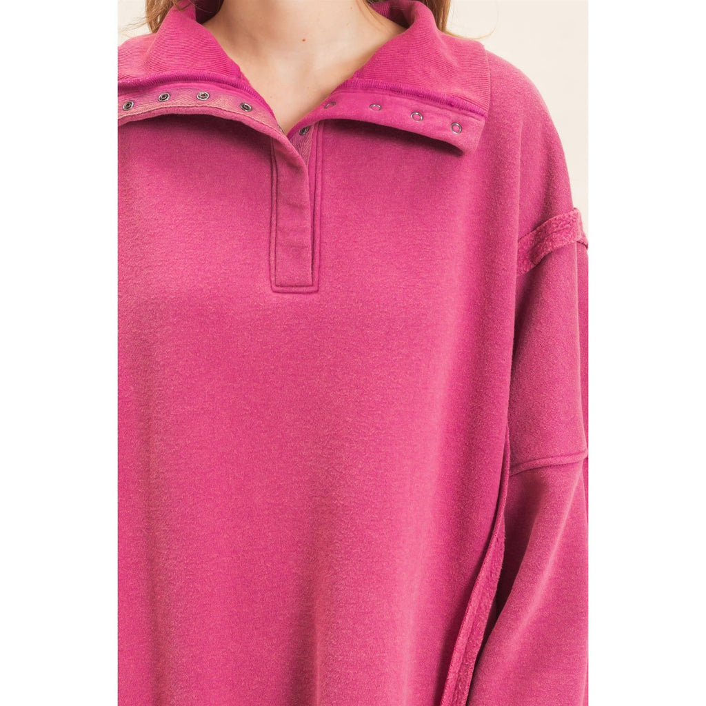 Faded Favorite Snap Collar Pullover