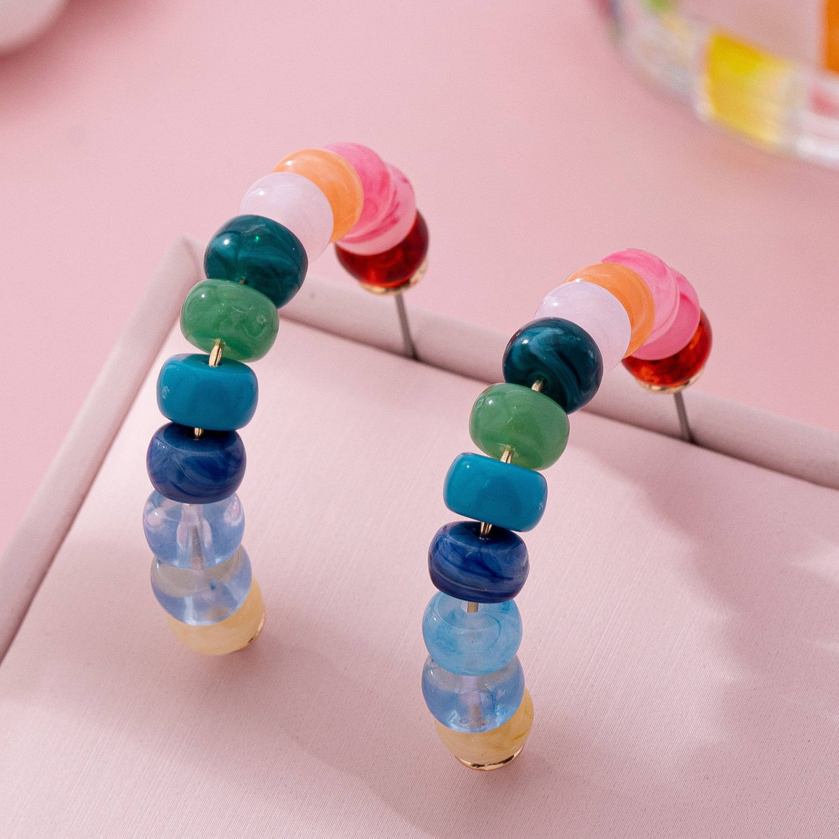 NATURAL STONE Hoop Earrings