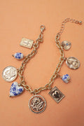 BLUE CERAMIC CHARM BRACELET