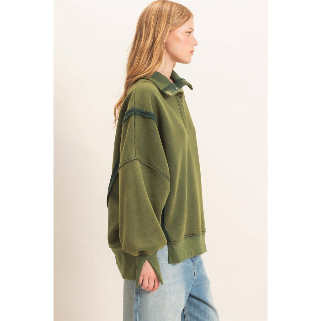 Faded Favorite Snap Collar Pullover