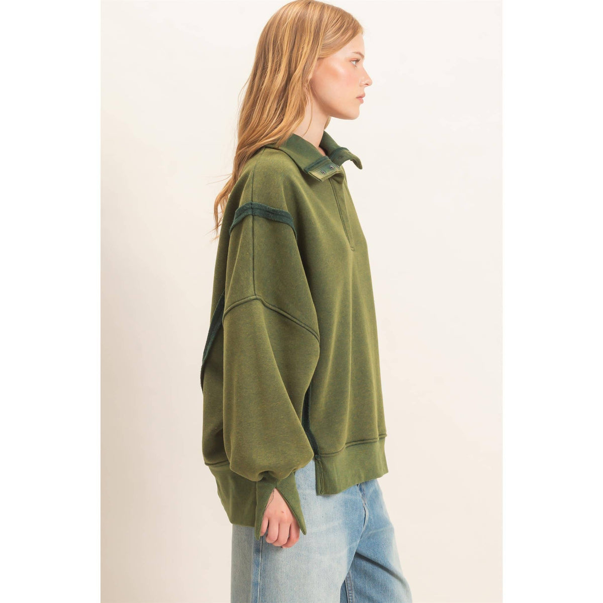 Faded Favorite Snap Collar Pullover