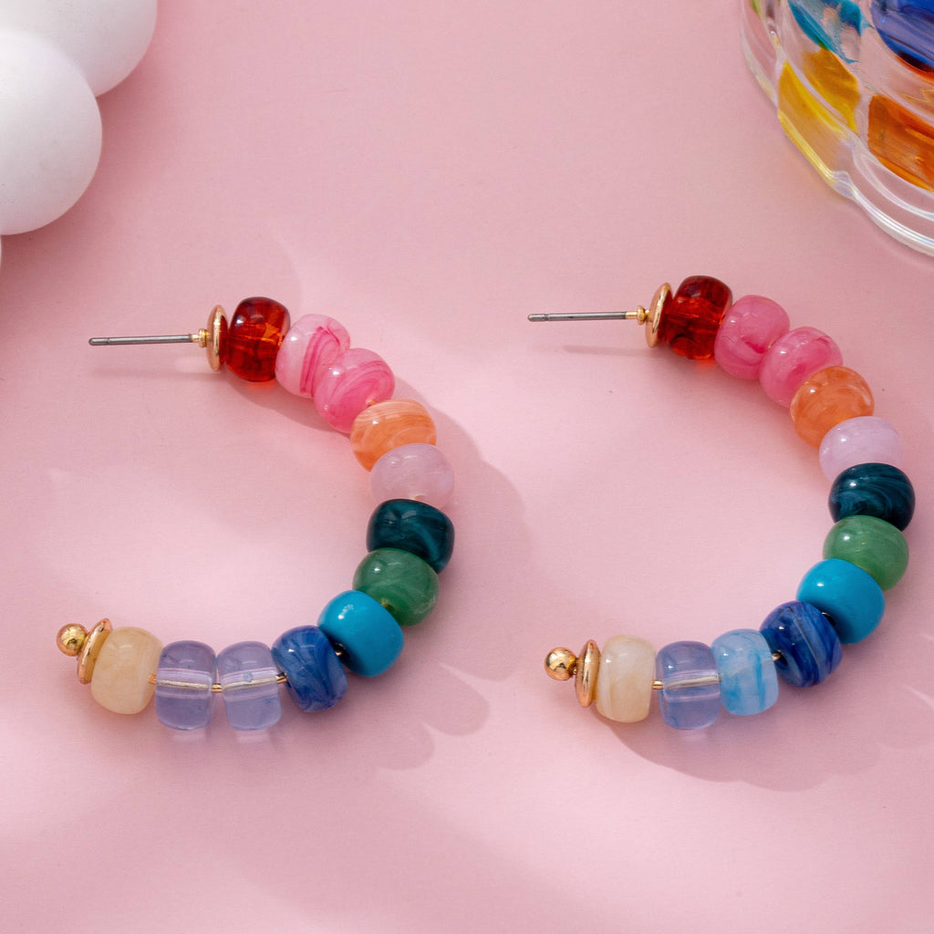 NATURAL STONE Hoop Earrings