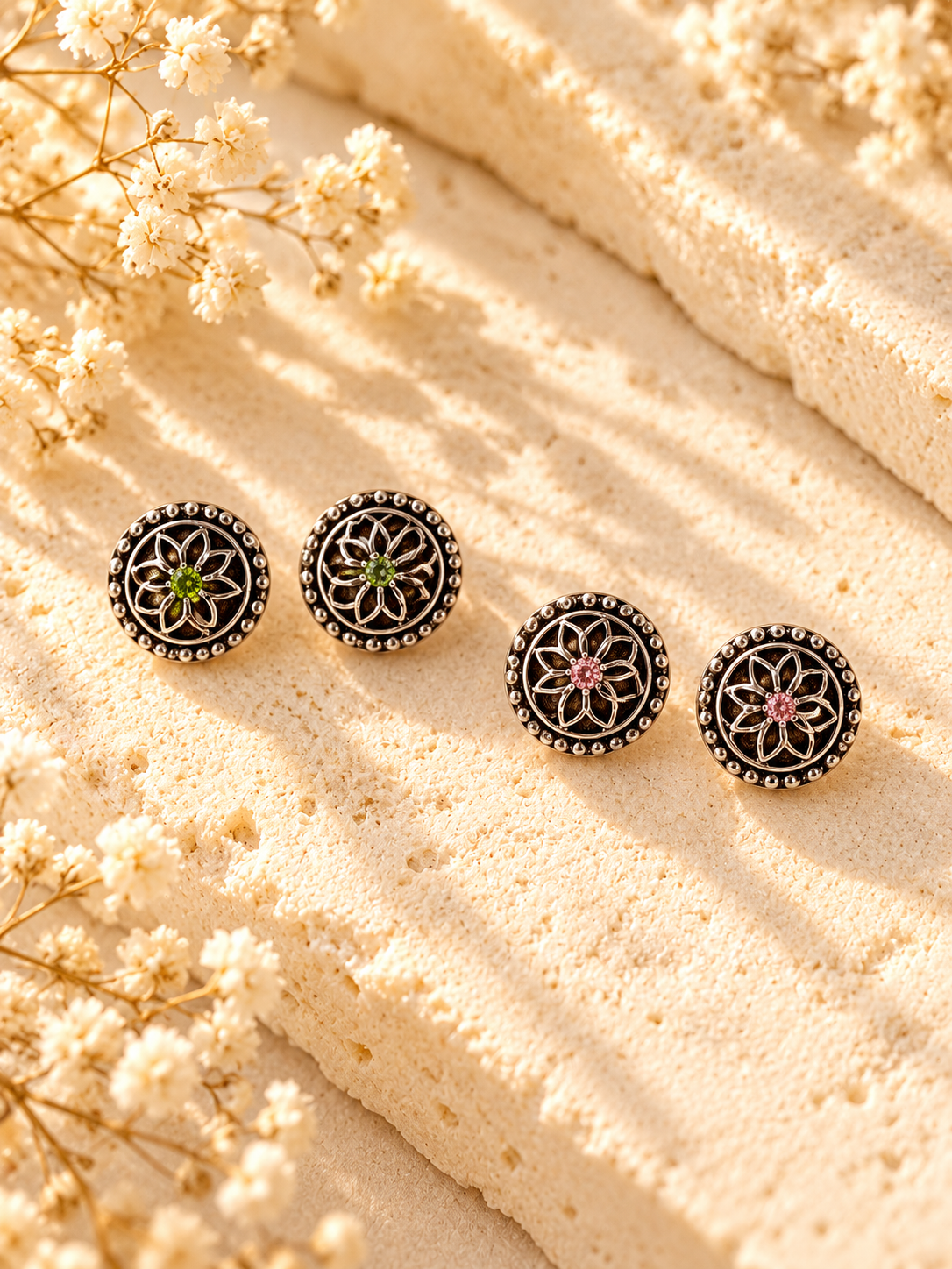 Circle Flower Jem Stud