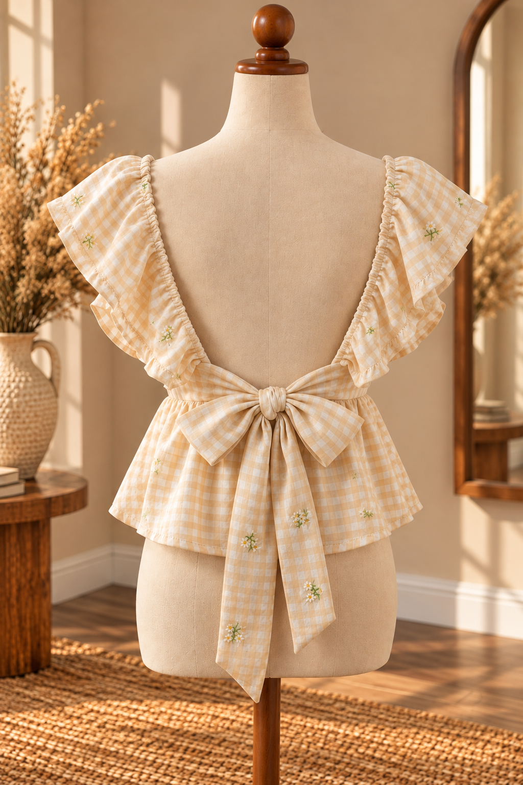 Cottage Gingham Top (ties in back)