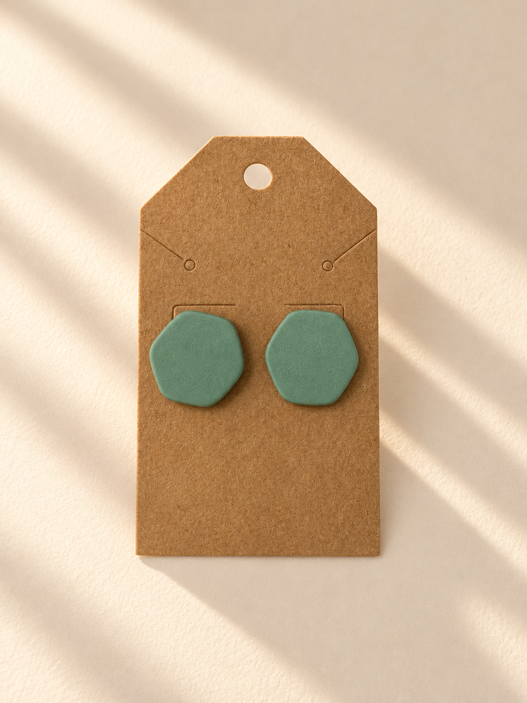 Teal Hexagon Stud