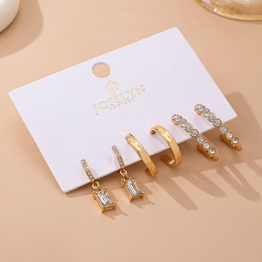 Crystal Accented Gold Hoop Earring