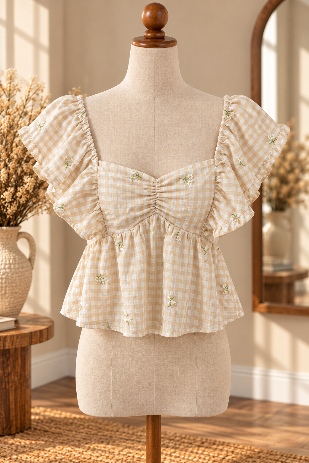 Cottage Gingham Top (ties in back)
