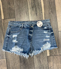 Cross Over Distressed Shorts