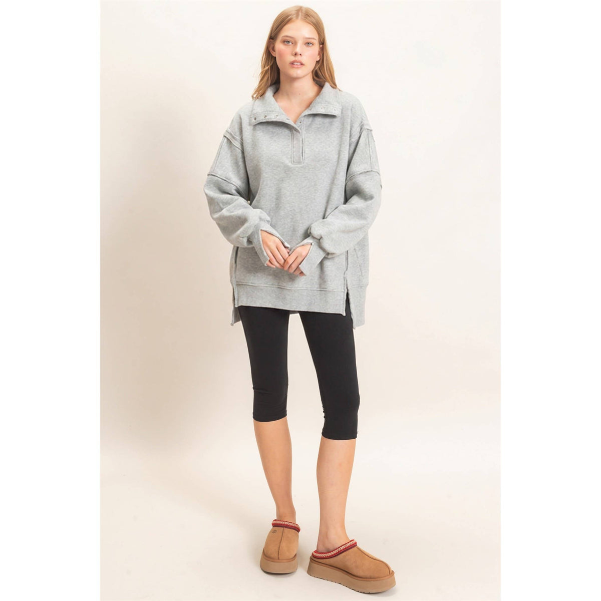 Faded Favorite Snap Collar Pullover