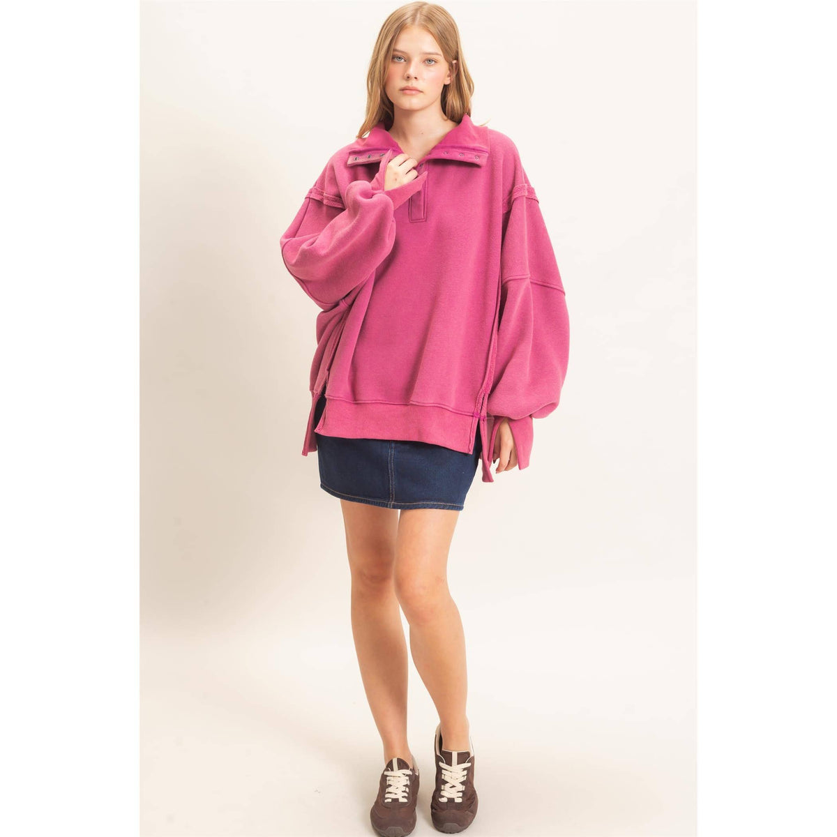 Faded Favorite Snap Collar Pullover