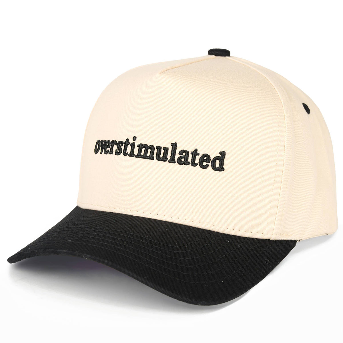 OVERSTIMULATED Embroidered Two Tone Trucker Hat