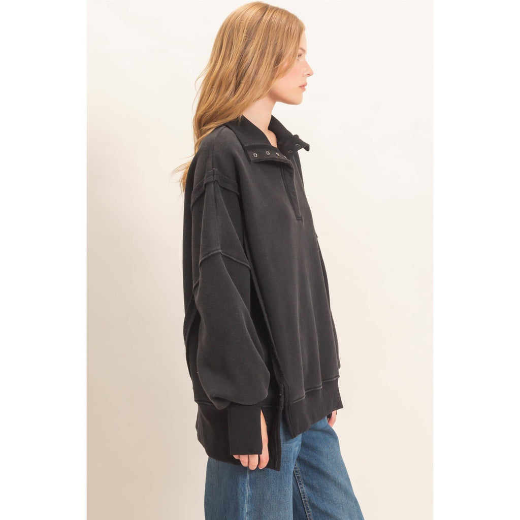 Faded Favorite Snap Collar Pullover