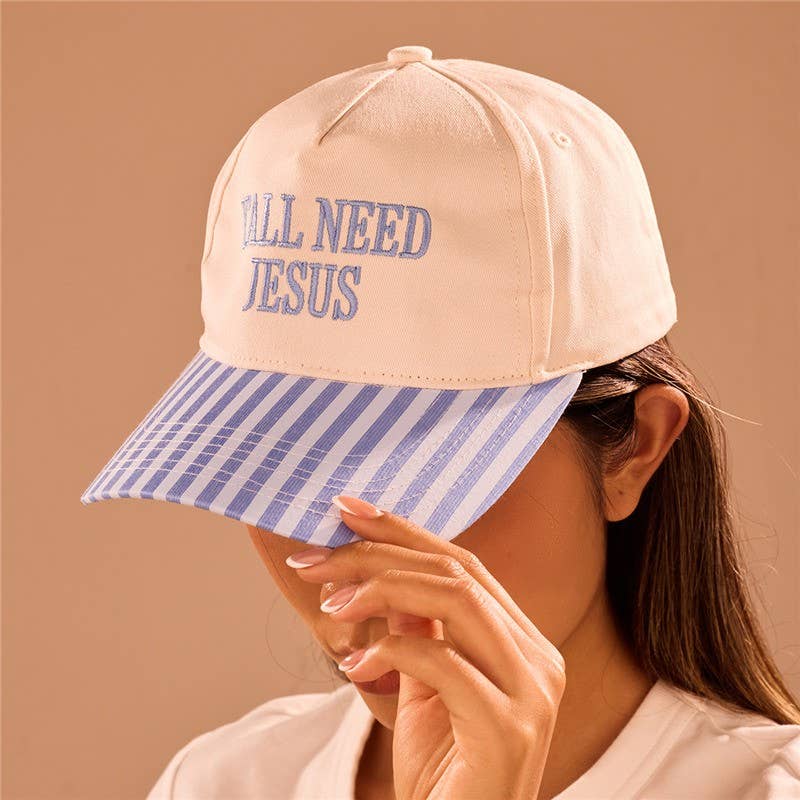 "Y'all Need Jesus" Stripe Hat