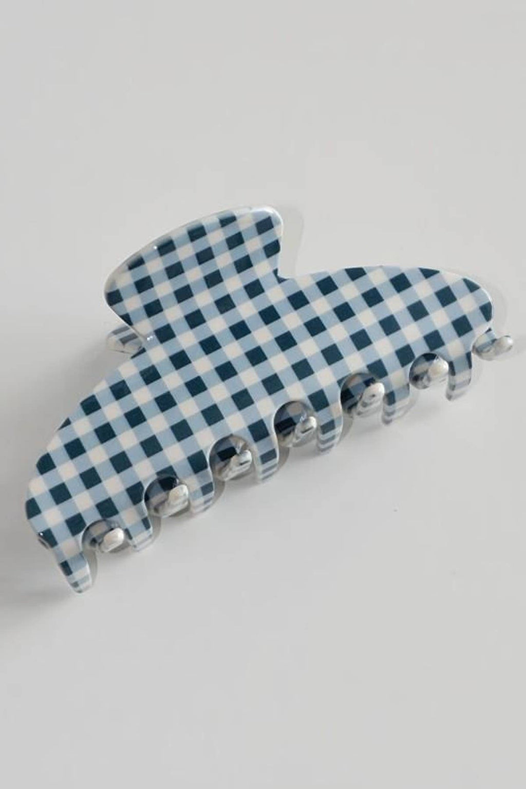 JUMBO STRIPE PLAID OVAL HAIR CLAW CLIP
