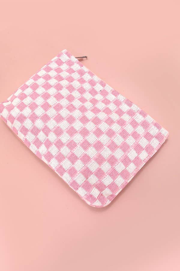 CHECKER MAKEUP COSMETIC POUCH BAG