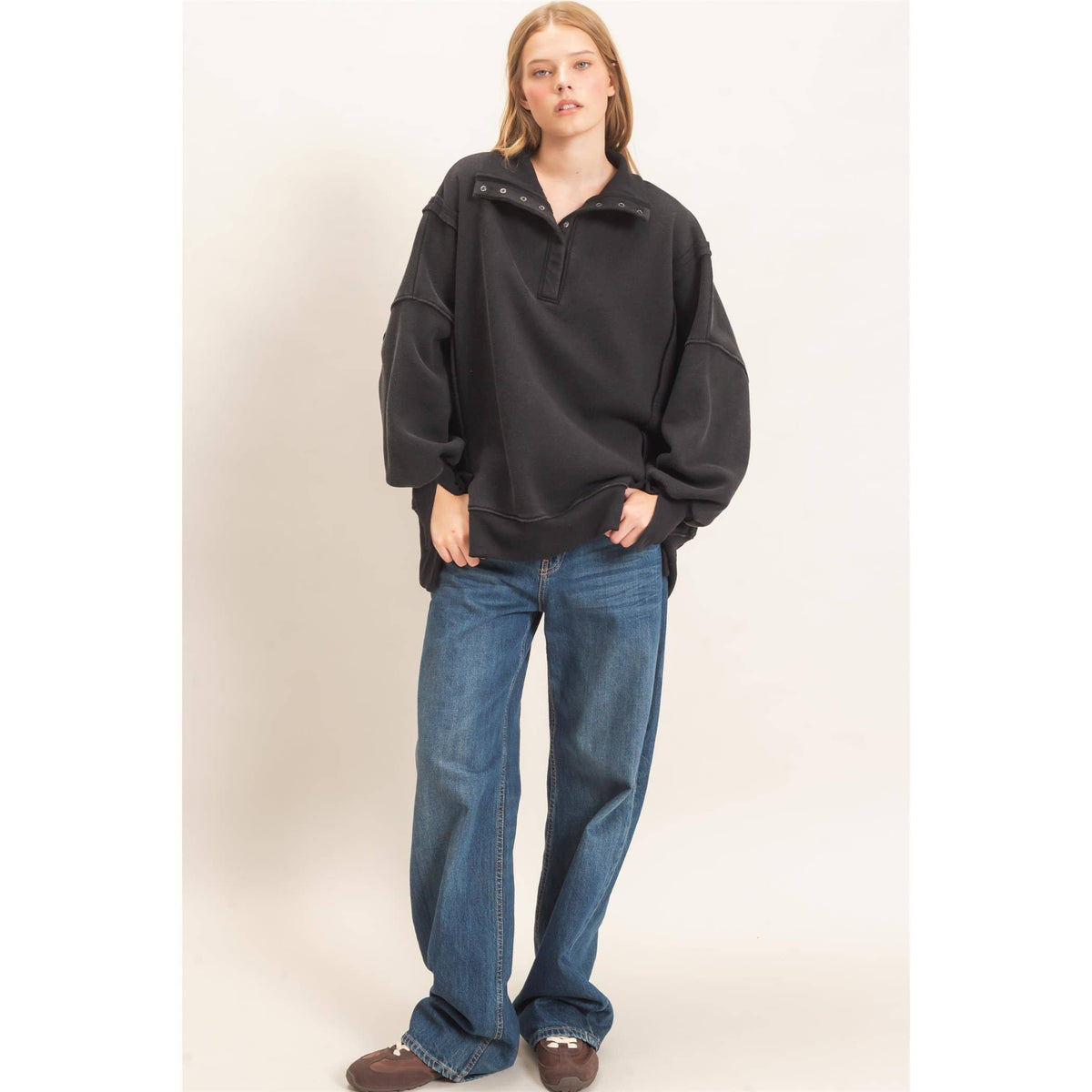 Faded Favorite Snap Collar Pullover