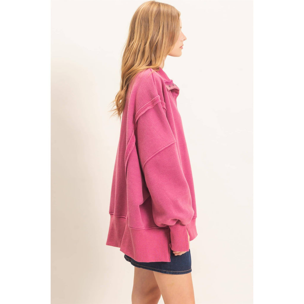 Faded Favorite Snap Collar Pullover