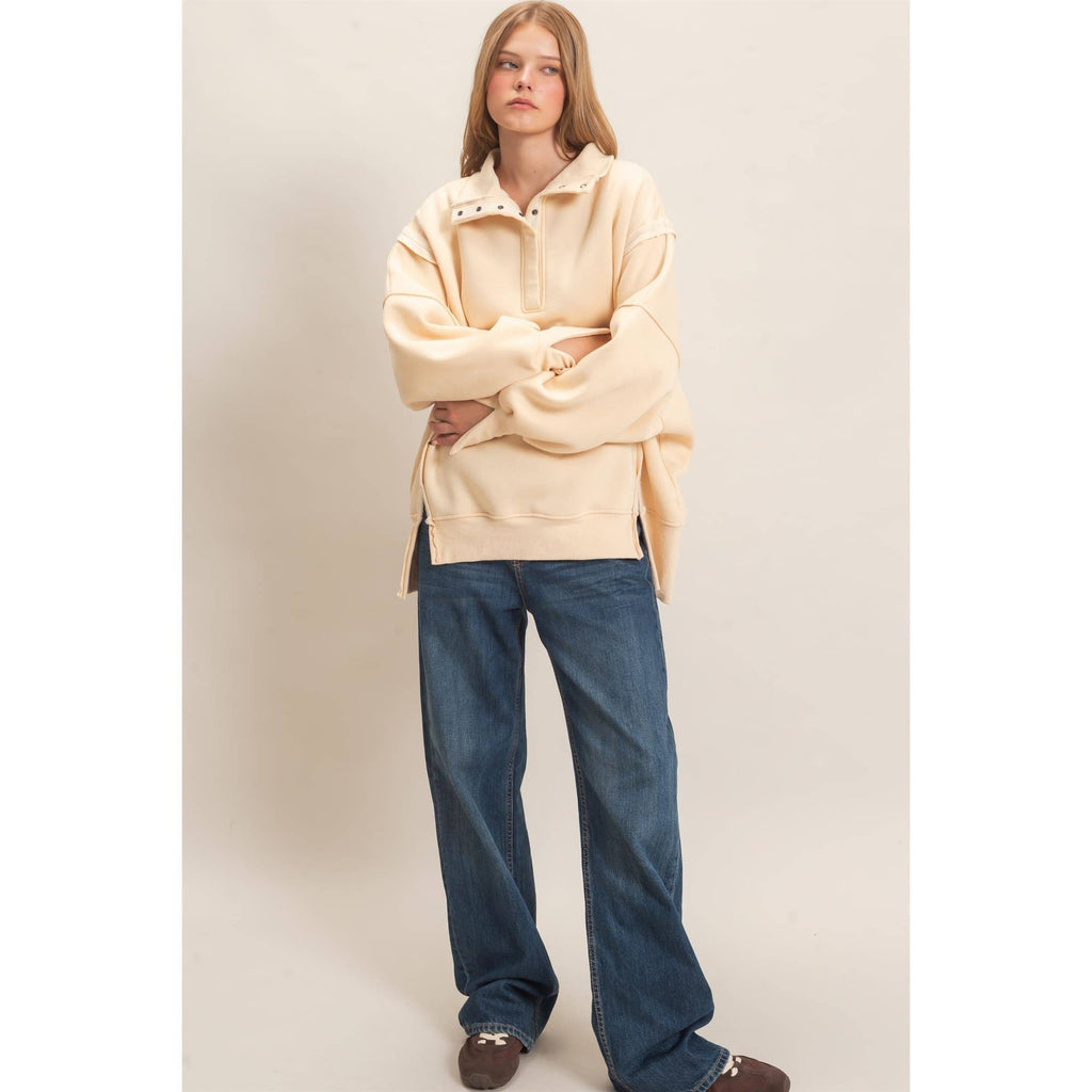Faded Favorite Snap Collar Pullover