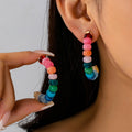 NATURAL STONE Hoop Earrings