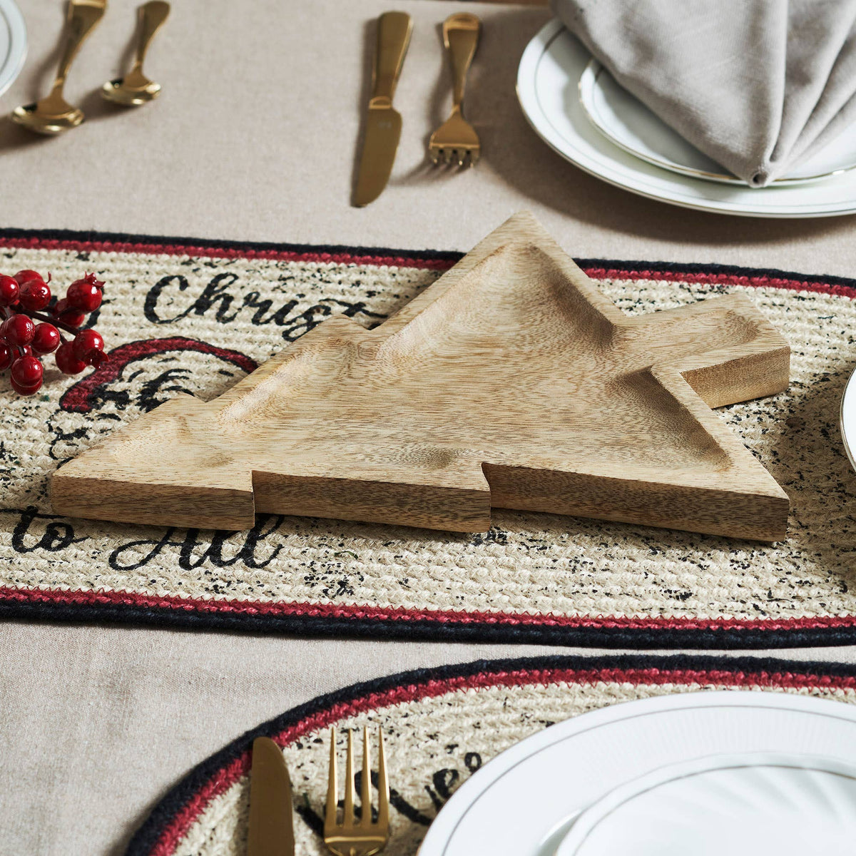 Wooden Christmas Decorative Tray