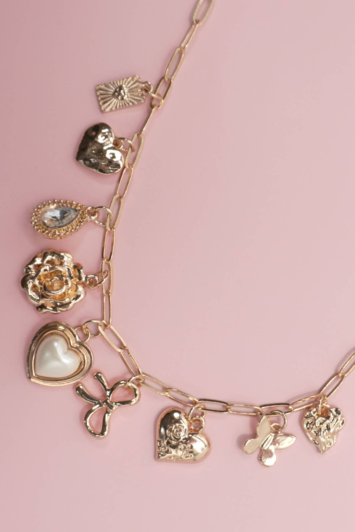CHARM NECKLACE-BOW HEART