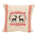 Reindeer Crossing Striped Pillow