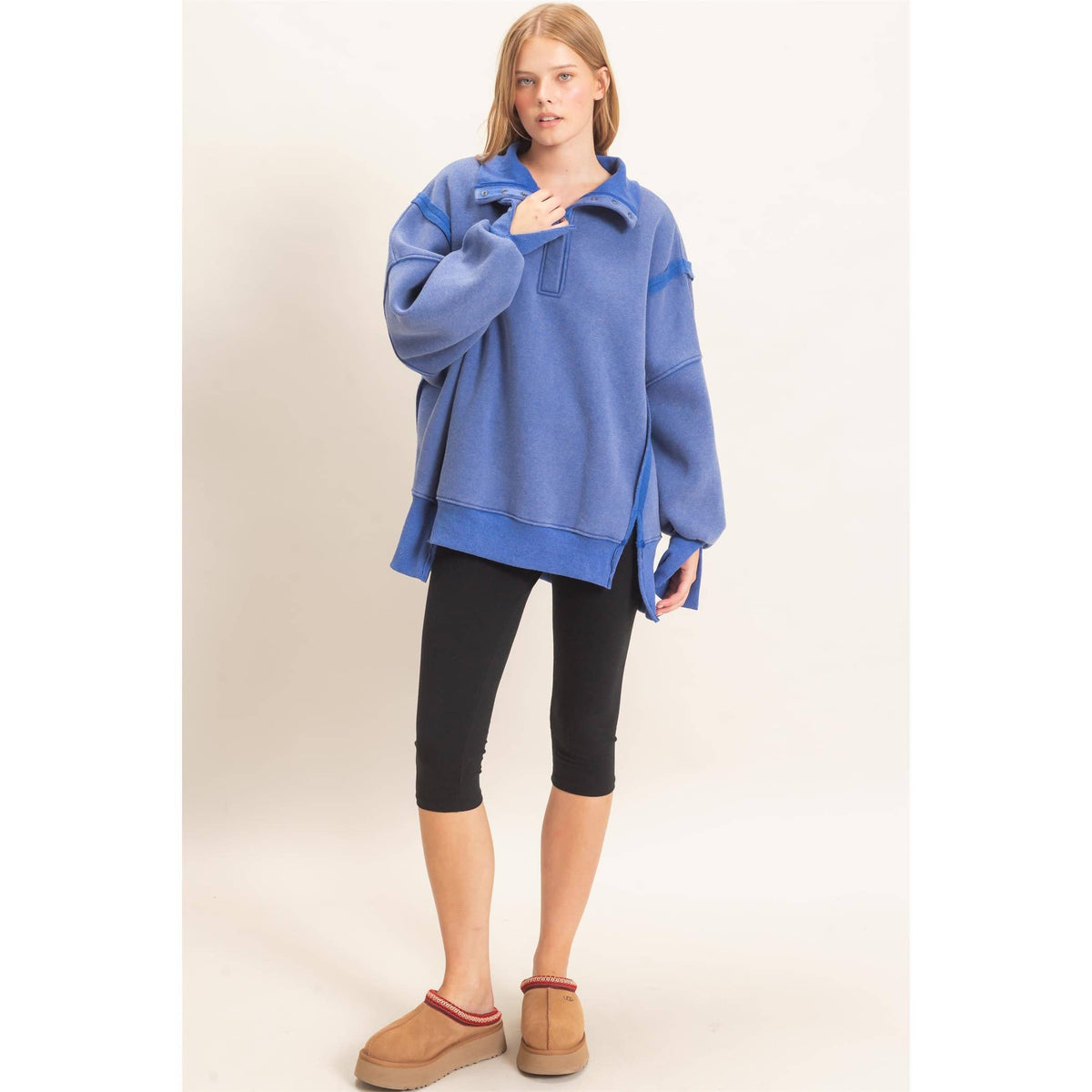 Faded Favorite Snap Collar Pullover
