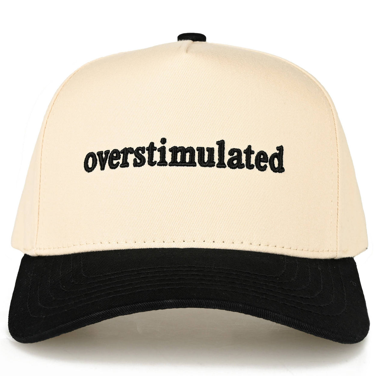OVERSTIMULATED Embroidered Two Tone Trucker Hat