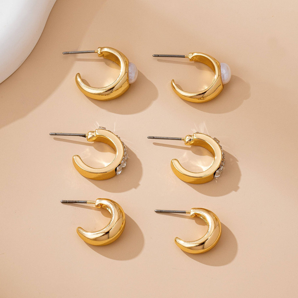 Pearl & Baguette Huggie Hoops